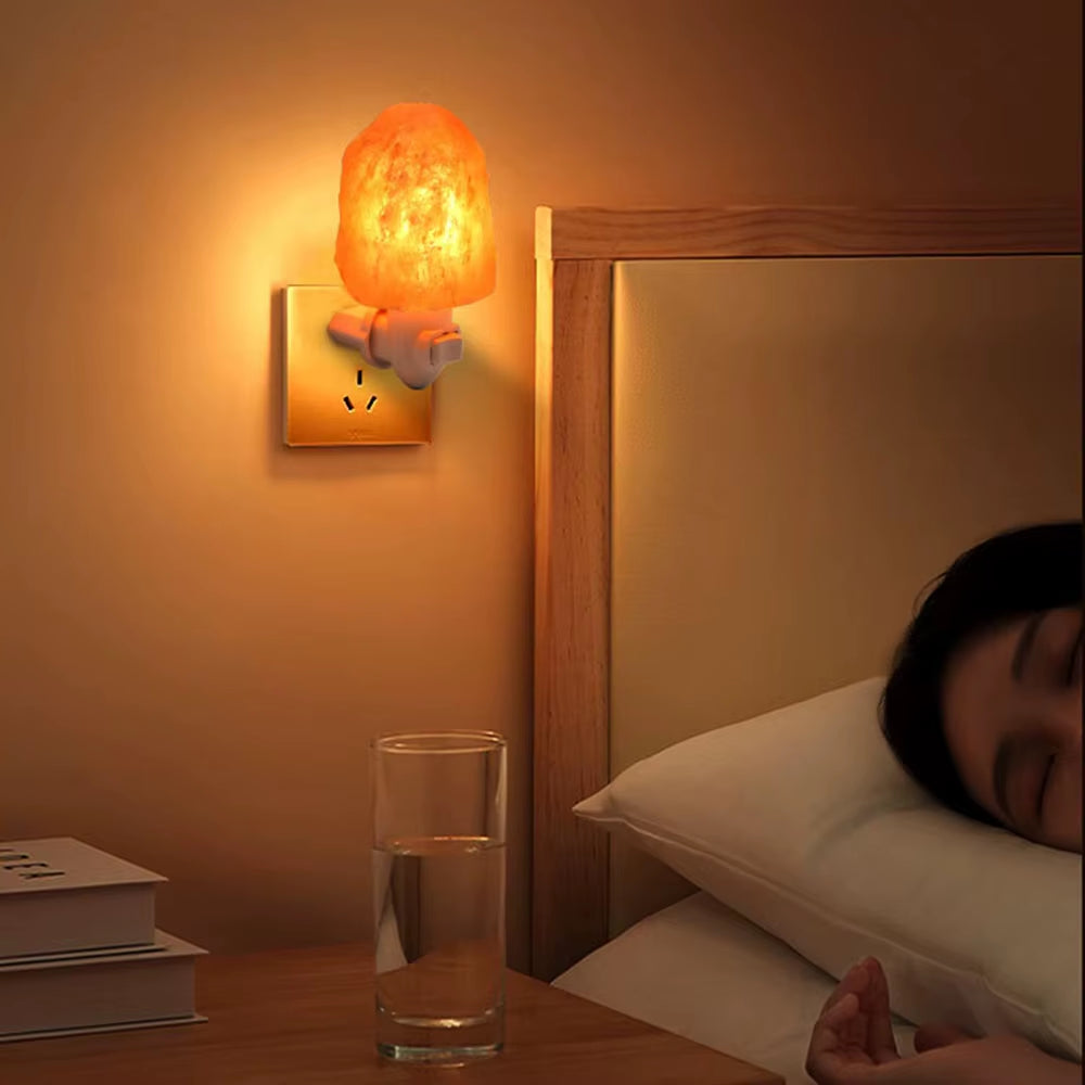 Himalayan Salt Lamp Night Bedside LED Night Light Home Decor Air Purifying with Plug Release Negative Ions EU US UK Plug