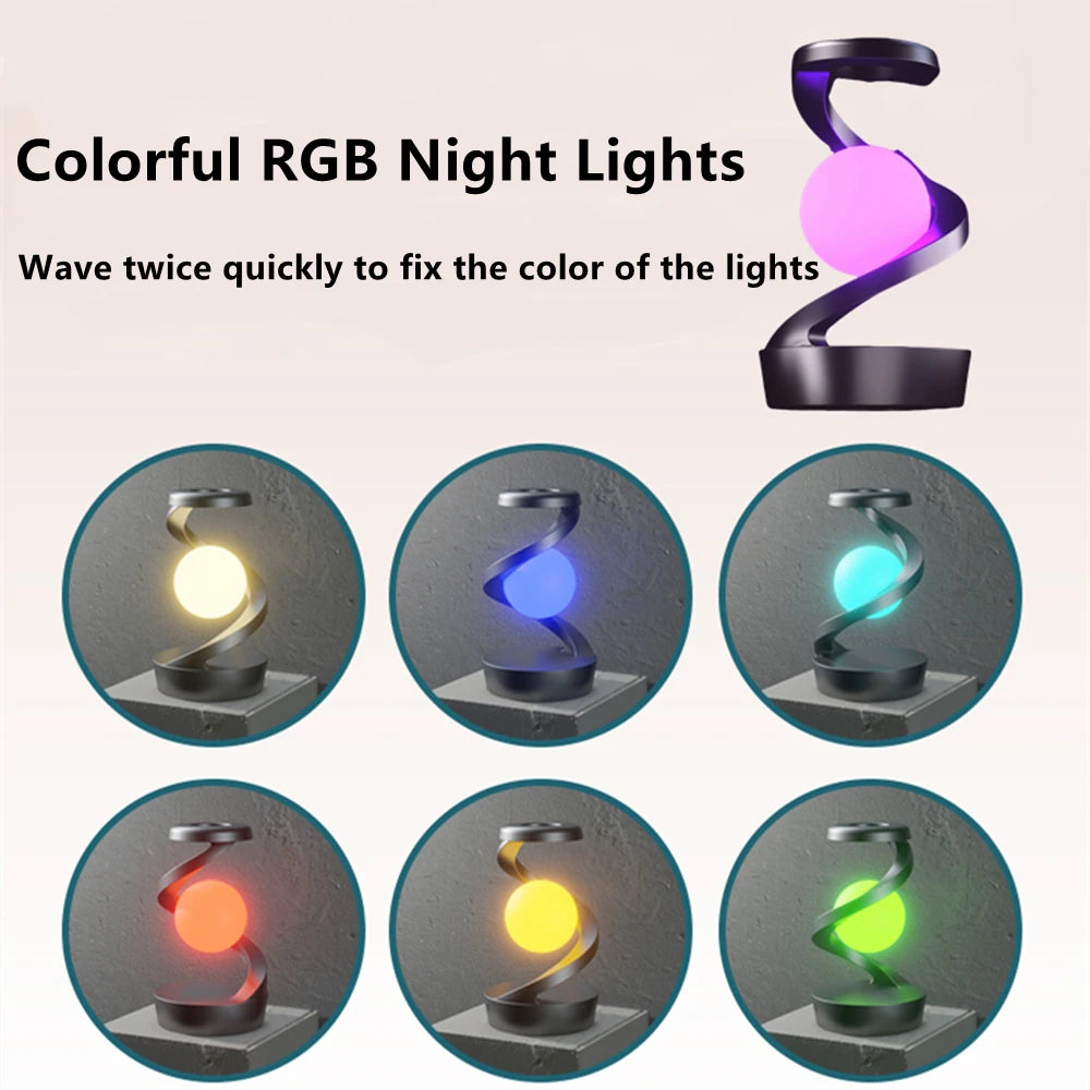 AuraGlide™ Rotating Lamp & Wireless Charger (RGB Edition)