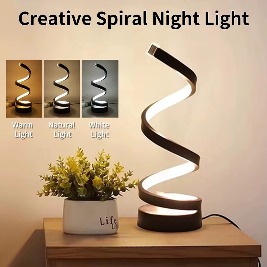 LumaSpiral – 3-Color Dimmable LED Night Light