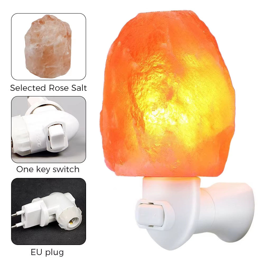 Himalayan Salt Lamp Night Bedside LED Night Light Home Decor Air Purifying with Plug Release Negative Ions EU US UK Plug