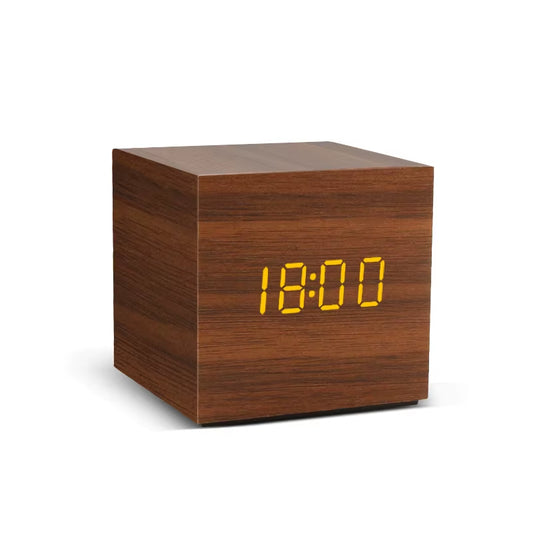  LumiWood™ Digital LED Alarm Clock – Minimalist Wooden Glow