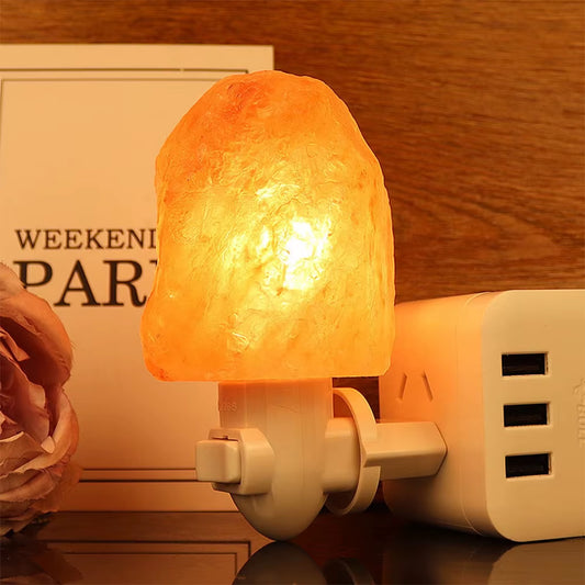 Himalayan Salt Lamp Night Bedside LED Night Light Home Decor Air Purifying with Plug Release Negative Ions EU US UK Plug